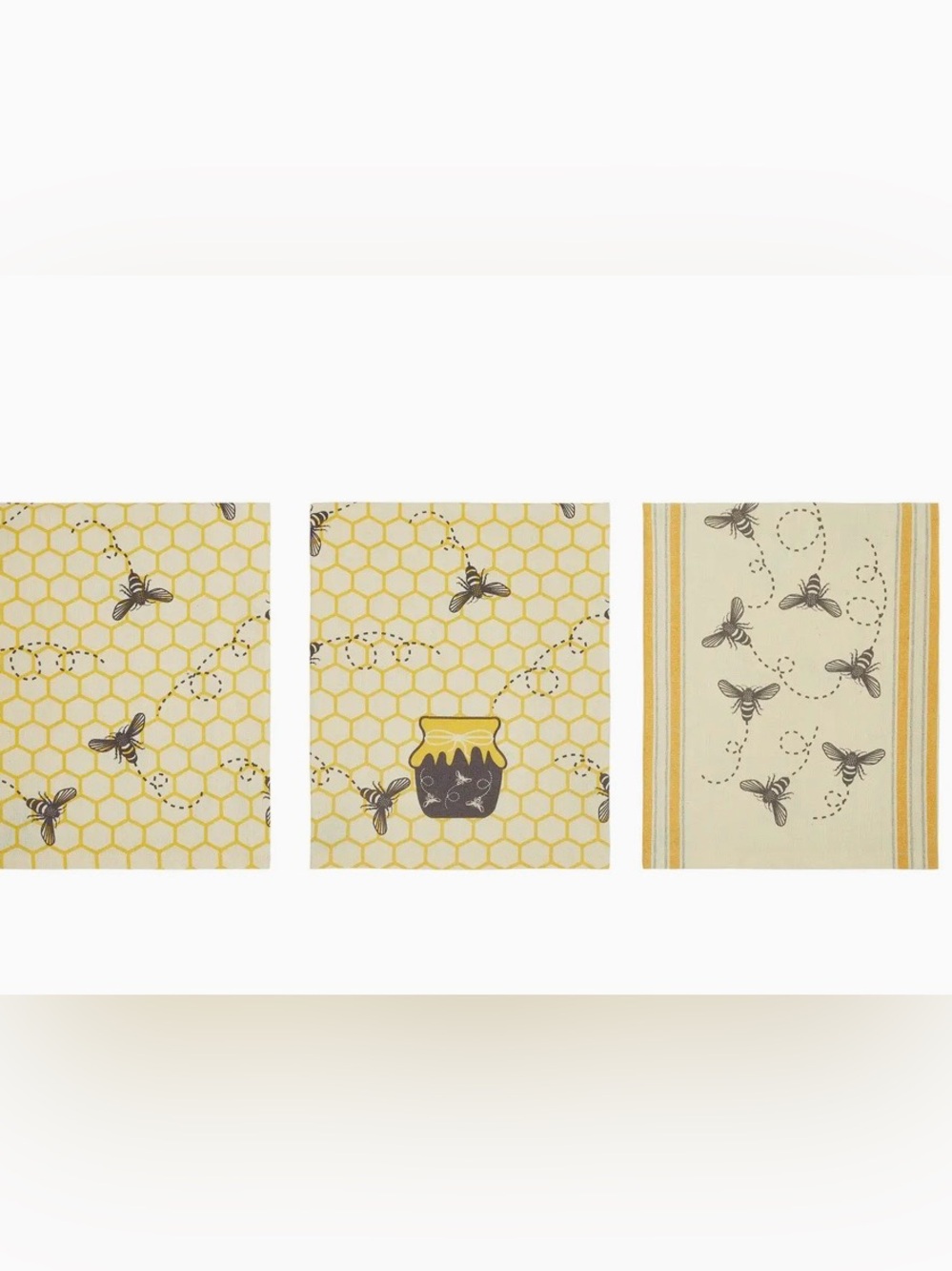 Buzzy Bee Honey Bee Kitchen Towels. Set of 3. - Picture 4 of 8